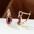 Crimson Red Gemstone Drop Earrings