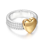 Textured Heart Medallion Ring