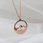 Dainty Pine Tree & Mountain Range Necklace