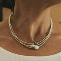 Trio of Luminous Black & White Baroque Pearls Necklace