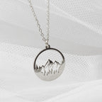 Dainty Pine Tree & Mountain Range Necklace
