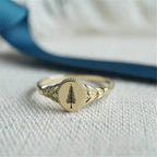 Sterling Silver Pine Tree Ring Conifer Ring Forest Ring