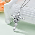 Ezola Radiant Cross and Paw Ribbon Pendant