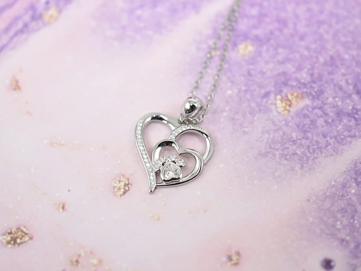 Inolt - Paw & heart necklace in silver