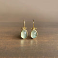 Lyra - Radiant Sage Green Stone Earrings