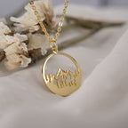 Dainty Pine Tree & Mountain Range Necklace
