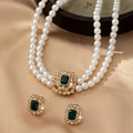 Diana Verdalle - Regal Emerald Green & Pearl Jewelry Set