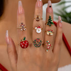 8pcs Christmas Ring Set