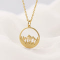 Dainty Pine Tree & Mountain Range Necklace
