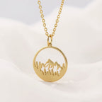 Dainty Pine Tree & Mountain Range Necklace