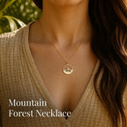 Dainty Pine Tree & Mountain Range Necklace