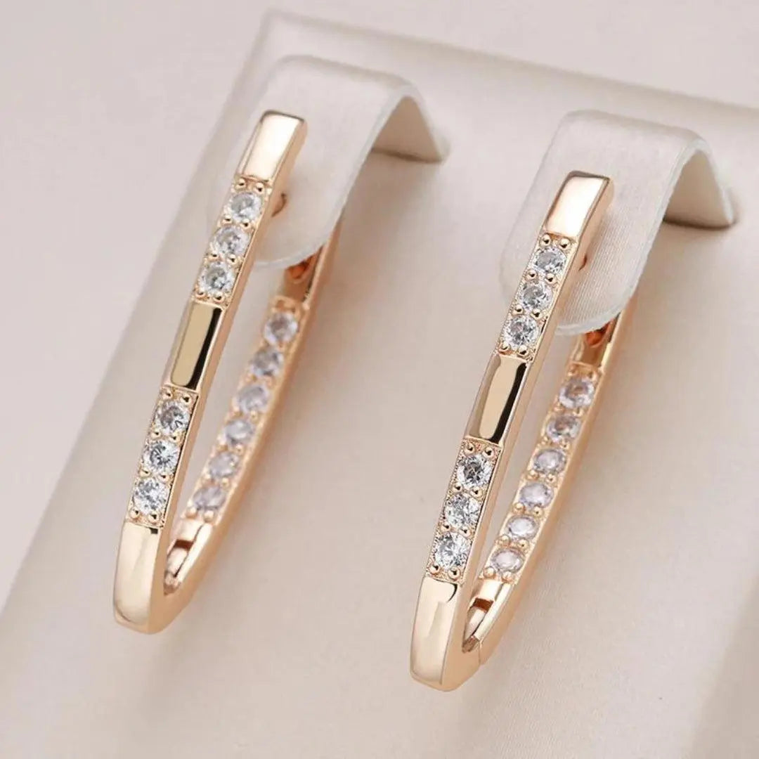 Elara Radiant V-Shaped Crystal Earrings