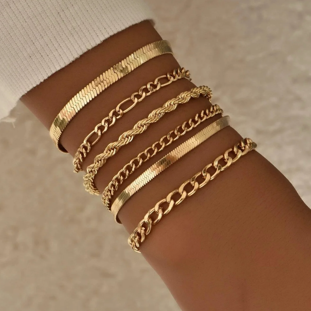18K Gold Vermeil Bracelet set