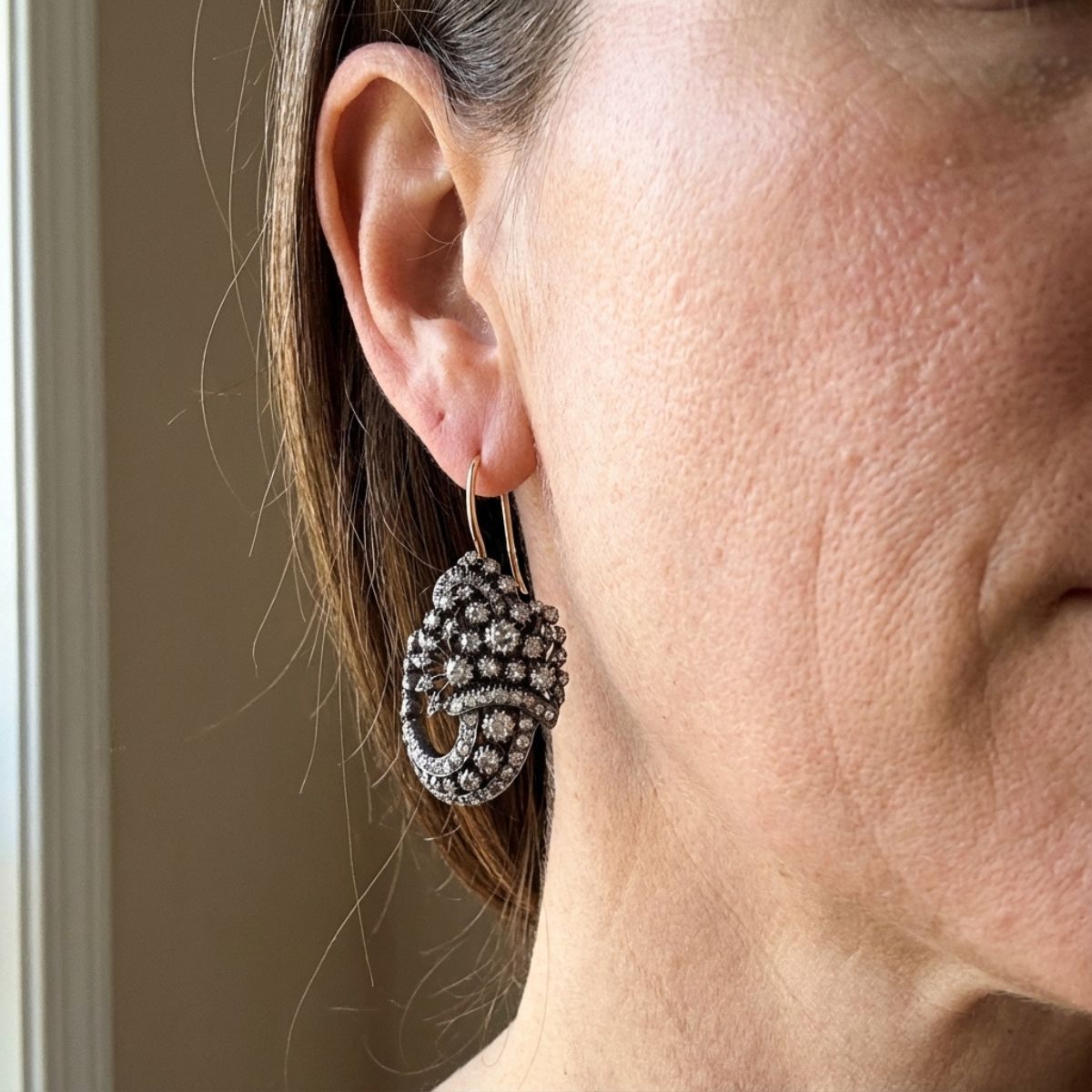 Vintage Bright Zirconia Earrings