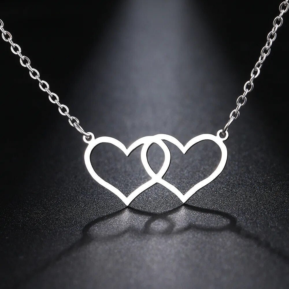 Interlocking Double Heart Necklace