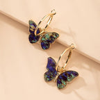 Becky - Multicolor Butterfly Hoop Earrings
