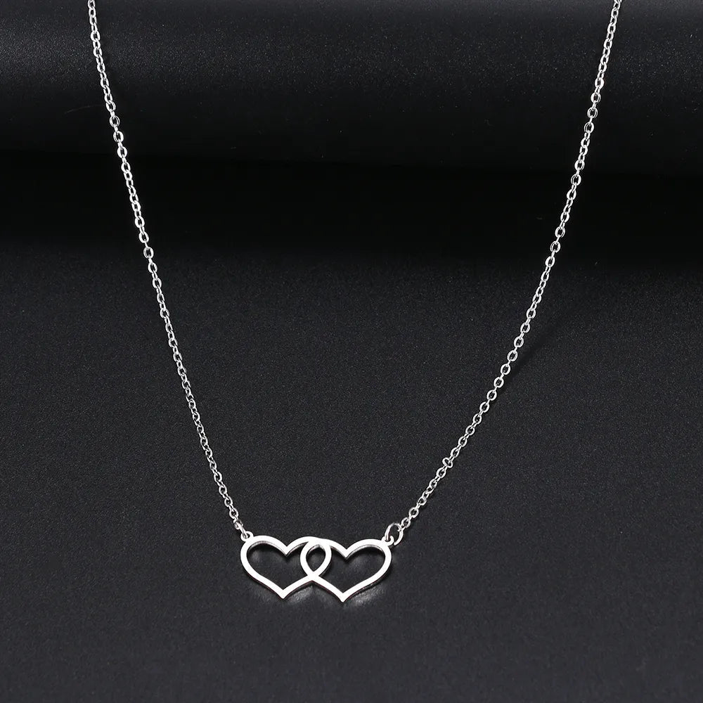 Interlocking Double Heart Necklace