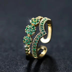 Veena - Emerald Green Crown Ring