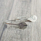 Dandelion leaf earrings made of 925 sterling silver