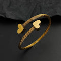 Modern Twisted Wire Heart Bangle