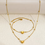 Dainty Heart Pendant Jewelry Set