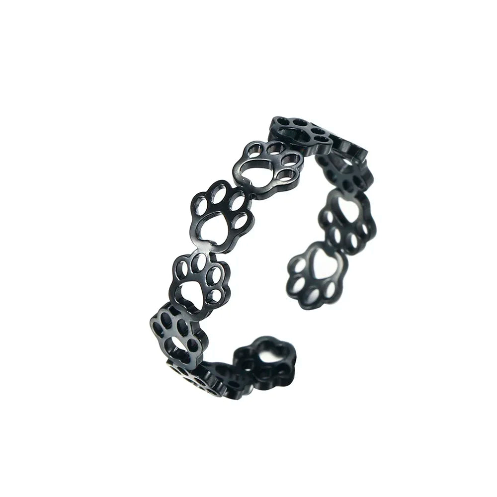Nevae - Adjustable paw printing ring made of silver and gold