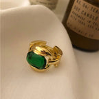 Daisy Green Stone Ring