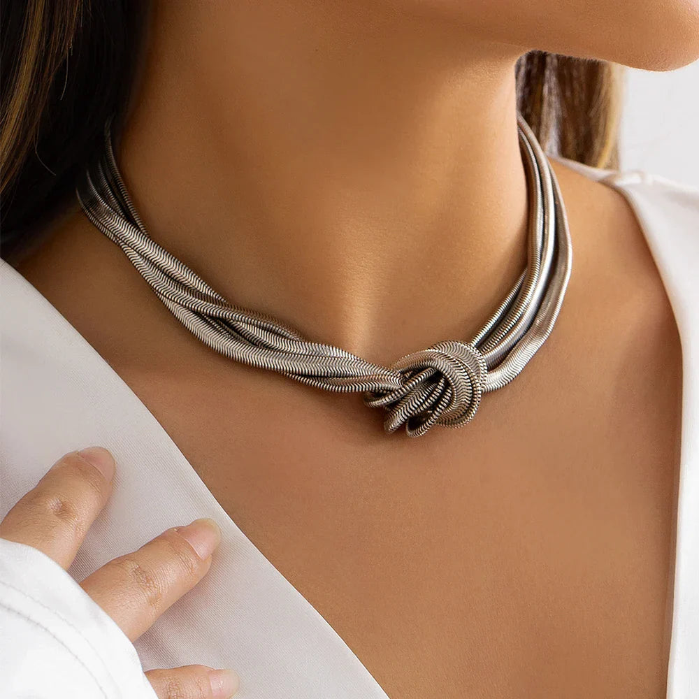 Valentina - Textured Love Knot Necklace
