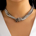 Valentina - Textured Love Knot Necklace