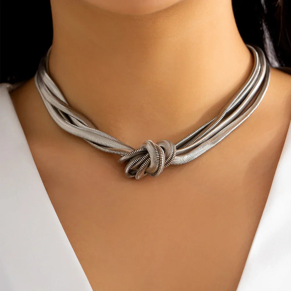 Valentina - Textured Love Knot Necklace