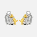 Minimalist Two-Tone Sculpted Figure Earrings