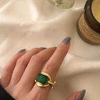 Daisy Green Stone Ring