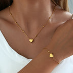 Dainty Heart Pendant Jewelry Set