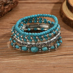 Bohemian Turquoise Beaded Bracelet Set