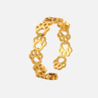 Nevae - Adjustable paw printing ring made of silver and gold