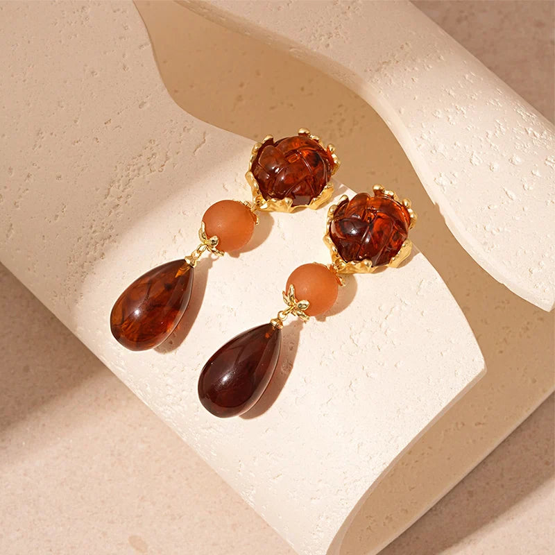 Zhyra - Liquid Metal Teardrop Earrings