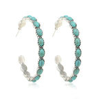 Vintage Bohemian Turquoise Circle Earrings