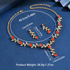 Botanical Flower Necklace & Dangle Earrings