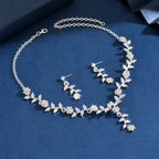 Botanical Flower Necklace & Dangle Earrings