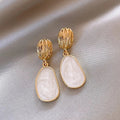 Isola Textured Oval Drop Earrings