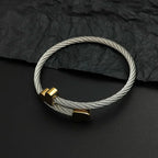 Modern Twisted Wire Heart Bangle