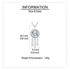 925 Sterling Silver Elegant Moissanite Feather Charm Necklace In Sterling Silver