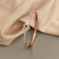 Victoria Radiant Rose-Toned Heart Bangle