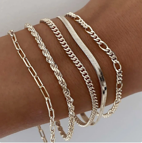 Aurelia Bold Multi-Chain Bracelet Suite