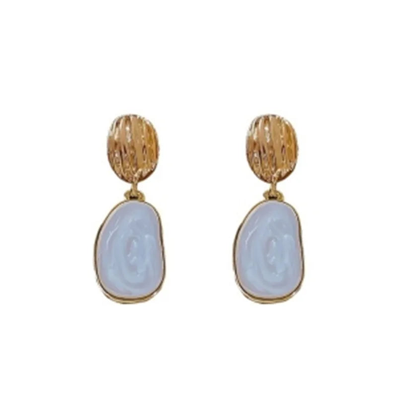 Isola Textured Oval Drop Earrings