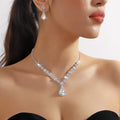 Sparkling Crystal Teardrop Jewelry Set