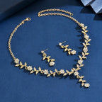Botanical Flower Necklace & Dangle Earrings