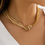 Valentina - Textured Love Knot Necklace