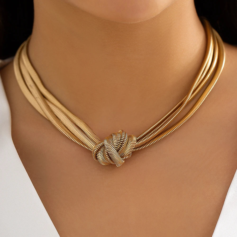 Valentina - Textured Love Knot Necklace