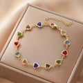 Lyra Rainbow Heart Link Bracelet